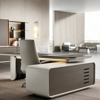 Meubles de bureau, table de bureau en bois, design de bureau de direction, bureaux de luxe en forme de L, bureau de direction pour PDG
