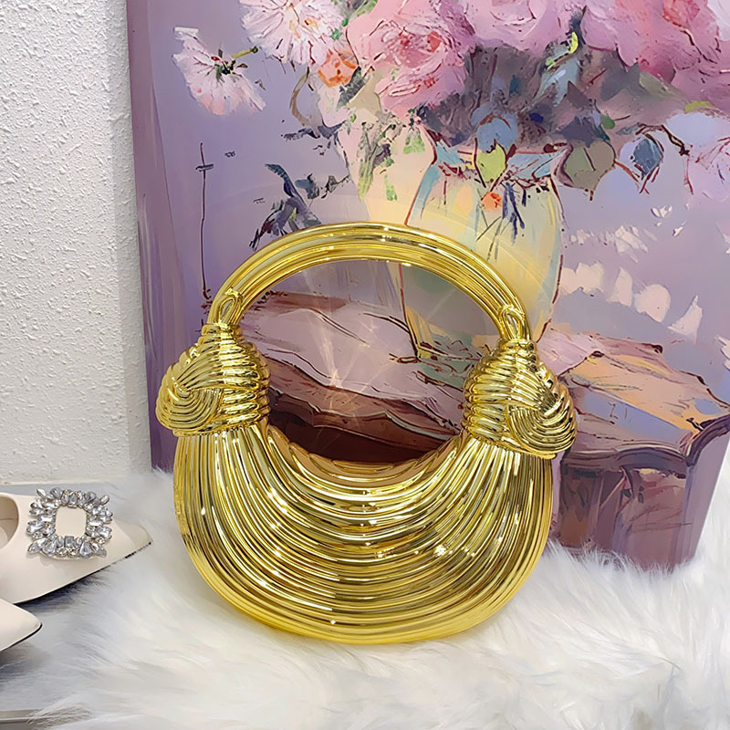 Luxury Designer 2025 Evening Clutch Handbag for Women - Golden