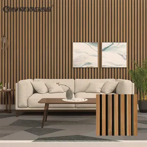 Goodsound Hout En Polyester Akoestische Wall Decor Geluiddichte Boord Akoestische Slat Panel Voor Functie Kamer