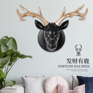 Nordic Deer Wall Ornament Black Gold Antlers Modern Living Room Home Decor Hanging Art For <b>Sofa</b> Background Wall - Product Image 1