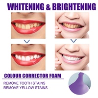 Jaysuing V34 Mousse blanchissante pour les dents Correcteur violet Dentifrice Rafraîchissant Nettoyage buccal à base de plantes Élimination des taches jaunes