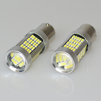 Pièces de véhicule et accessoires d'éclairage Ampoule LED automobile pour clignotant, frein, marche arrière - 12V Blanc 92LED/92SMD/4014/S25/P21W/Ba15s