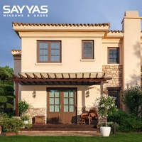Ventana Abatible de Madera y Aluminio Personalizada Sayyas W-FL95-IW con Espaciador de Borde Cálido y Paneles Rellenos de Gas Argón