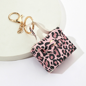 Porte-clés en cuir PU imprimé léopard 2026, forme de sac, <span class=keywords><strong>mini</strong></span> sac à main suspendu en cuir PU - Product Image 3