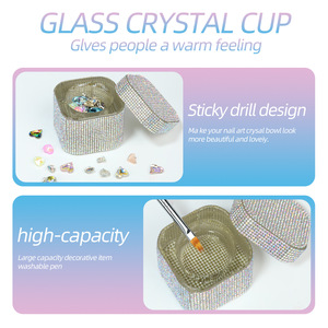 Tazón de Cristal para Mezclar Polvo Acrílico y Líquido, Octagonal, para Decoración de Uñas con Cristales, Herramienta de Limpieza de Lujo para Salón de Manicura - Product Image 3