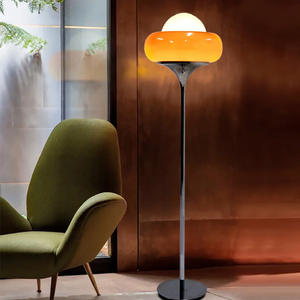Lámpara de pie de cristal naranja Vintage minimalista Bauhaus-Forma de tarta de huevo retro para escritorio de dormitorio - Product Image 4
