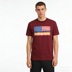 T-shirt décontracté pour homme American Summer 160 g/m² avec logo sérigraphié pour la vie quotidienne – Vente en gros - Product Image 1