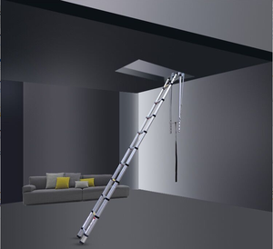Échelles de grenier pliantes <span class=keywords><strong>avec</strong></span> main courante, échelles murales décoratives - Product Image 5