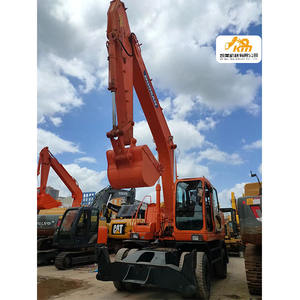 Excavatrice sur pneus Doosan 210W-7 d'occasion, matériel de terrassement Doosan, DX60 DX80, machine de construction Doosan, excavatrices - Product Image 1