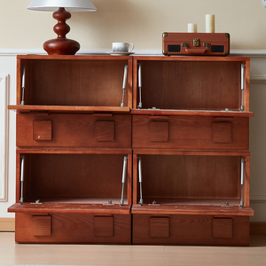 Gabinete Carmen de Estilo Moderno de Mediados de Siglo, Gabinete de Almacenamiento Lateral de Madera Sólida Combinable, Mueble para el Hogar de Diseño Retro - Product Image 3