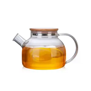 Tetera de vidrio resistente al calor, 2 en 1 juego de té, tetera de vidrio, tetera, tetera, té, café, vidrio de borosilicato
