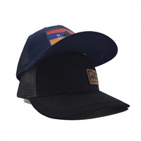 Casquette Trucker 112 de haute qualité avec patch en cuir personnalisé, faible MOQ, tactique, pour activités de plein air, pêche et chasse, dos en maille, fermeture snapback
