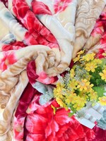 Couverture décorative avec logo Aztec Floral Print 4-8kg Chunky Heavy Korean Mink Velvet Raschel Blanket for Winter