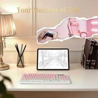 Clavier sans fil OEM ODM G820 rose et blanc dégradé pour femmes, 98 touches, clavier silencieux avec pavé numérique, Bluetooth 2.4G USB, mode triple, bouton de commande