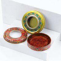 Neue High-End-Safran Gewürz Tee Tabak Verpackung Weißblech Boxen Runde Blechdosen Factory Direct Großhandel