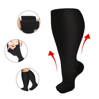 Chaussettes de compression élastiques pour le sport, taille plus, haute qualité, multicolores, pour la course et le fitness