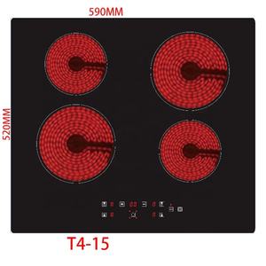 Placa de Cocción Integrada de Cerámica de 4 Zonas 2025, 6400W, Bobina de Cobre, Vidrio Negro, Control Táctil - Product Image 4