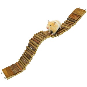 Natural <strong>Wooden</strong> Ladder Suspension Bridge Hamster <strong>Mouse</strong> Rat Rodents Toys - Product Image 1