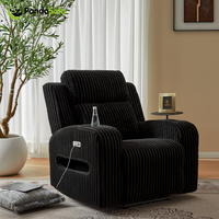 Fauteuil inclinable électrique en tissu technique avec fonctions de massage et de chauffage, design moderne, pour hôtel et villa, salon