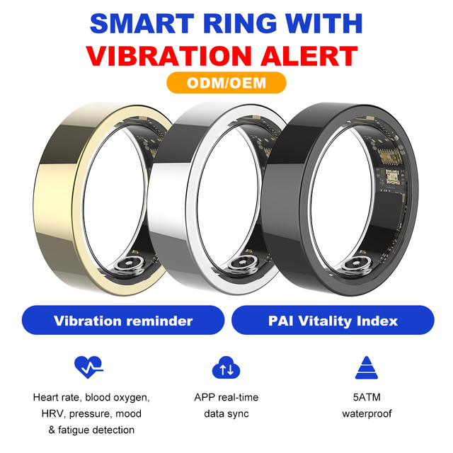 Vibration Alert Smart Ring with Gesture Control Waterproof Swimming Smart Rings for Health Monitoring Vibration Alarm