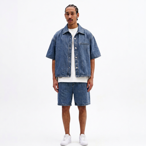 Casual Men <b>Denim</b> Jacket & <b>Coats</b> Top Quality <b>Denim</b> Vest Matching Shorts Comfortable Fit For Summer Wear Men's <b>Denim</b> Short Sets - Product Image 1