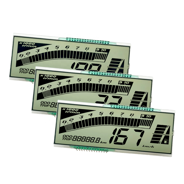 SJXDGW004 HTN Grey Positive 7 Segment LCD Display Module Industrial Grade Monochrome 2" Screen 500 Brightness 4.5V