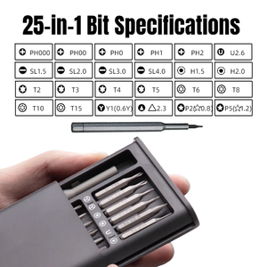 Bộ tua vít đa năng chính xác 25 trong 1, cán thép chất lượng cao, dùng cho sửa chữa điện thoại di động và máy tính, đầu vít OEM - Product Image 3