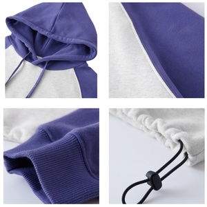 TKAN479D Women's Popular Cropped style casual 100% Cotton Custom Design Blank Logo Drop shoulder Splicing color Hoodies - Product Image 3