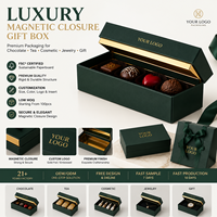 Boîte cadeau rigide de luxe personnalisée avec fermeture magnétique, gaufrage et design sur mesure, emballage en papier premium pour chocolat, thé, cosmétiques