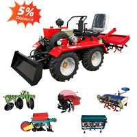 Tractor de cuatro ruedas con asiento, 25hp 35hp, mini tractores diésel pequeños, mini tractores agrícolas chinos 4x4