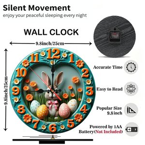 Round Wooden Wall <b>Clock</b> 25Cm Silent Quartz <b>Movement</b> Home Bedroom Office Decorative <b>Clock</b> - Product Image 6