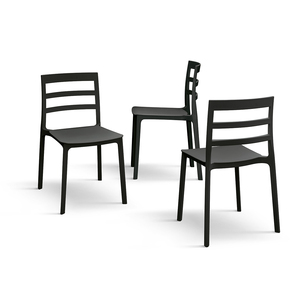 Ensemble de 4 chaises Luca en polypropylène noir pour salle à manger, intérieur et extérieur - Product Image 2