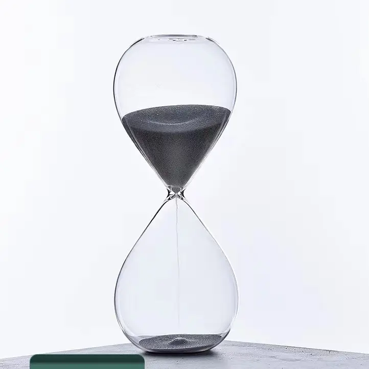 Timer per sabbia in vetro colorato promozionale di alta qualità in metallo per timer per sabbia in vetro vintage