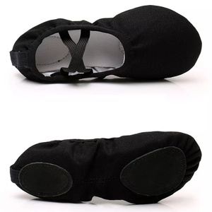 Chaussures de danse en toile extensible en cuir véritable pour filles et femmes, vente en gros OEM, pas cher - Product Image 6