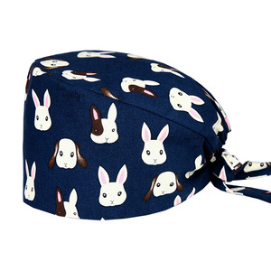 Sevimli Baskılı Cerrahi Şapka, Saf Pamuklu Ameliyathane Şapkası, İlkbahar ve Yaz Hemşire Şapkası - Product Image 1