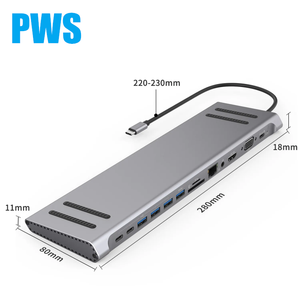 13 Trong 1 Đa Chức Năng <span class=keywords><strong>USB</strong></span> <span class=keywords><strong>Adapter</strong></span> 4 Cổng <span class=keywords><strong>USB</strong></span> 2.0 3.0 TF SD Loại C Hub Pd Nhanh Chóng Sạc Docking Station Cho MacBook Máy Tính Xách Tay - Product Image 5