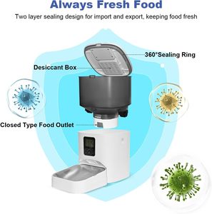 Intelligent Automatic Pet Feeder Eco-Friendly Plastic Cell <b>Phone</b> Remote <b>Control</b> Video Voice Intercom <b>for</b> Cats Dogs Cat Food Dog - Product Image 4