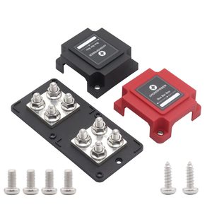 Barre omnibus solaire en cuivre 400A 48V, 8 bornes 3/8” (M10), certifiée RoHS et CE, blocs de distribution d'énergie électrique pour bateaux et applications automobiles - Product Image 1