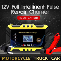 Chargeur de batterie intelligent pour voiture 12V Affichage LED de réparation d'impulsion LCD 24V 30A pour scooter électrique 5A/10A/20A AC/DC Compatible EU/UK/AU/US