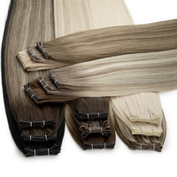Extensions de Cheveux Genius Weft Fines Invisibles Russes Double Drawn en Cheveux Humains