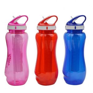 Botella de agua de plástico a prueba de fugas con pajita - Botella de agua deportiva portátil de mano - Product Image 2