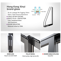 Porte coulissante en aluminium de style français EOKO, certifiée EN-14351, double vitrage givré, porte coulissante en verre intérieure pour chambres d'hôtel