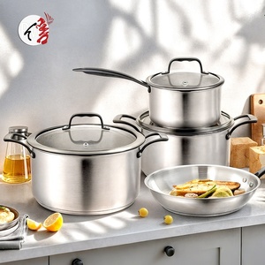 Juego <span class=keywords><strong>de</strong></span> <span class=keywords><strong>Ollas</strong></span> y Sartenes Antiadherentes para Cocina, Material <span class=keywords><strong>de</strong></span> Grado Alimenticio, Juego <span class=keywords><strong>de</strong></span> Utensilios <span class=keywords><strong>de</strong></span> Cocina Duraderos <span class=keywords><strong>de</strong></span> <span class=keywords><strong>Acero</strong></span> <span class=keywords><strong>Inoxidable</strong></span> - Product Image 5