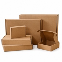 Boîte à courrier pliable auto-scellante en carton ondulé Kraft, sans ruban adhésif, assemblage facile, livraison gratuite, impression de logo personnalisé, installation rapide, emballage plat