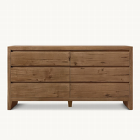 Wyeth Vintage en bois massif 6 tiroirs commode en chêne vieilli chambre armoire de rangement salon Console Table maquillage vanités