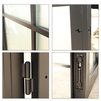 Porte française intérieure en acier de style Crittall moderne, cadre fin, noir, double vitrage, porte battante