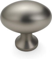 Poignées de meuble ovales traditionnelles en alliage de zinc nickel brossé, poignées de tiroir, poignées de cuisine pour armoire