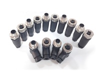 SVLEC M12 Connecteur circulaire étanche à angle métallique mâle à femelle à 4 broches pour l'aviation