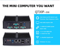Qotom Barebone Mini PC J4105 Win10 4K DDR4 M.2 SSD Control industrial integrado sin ventilador Mini PC