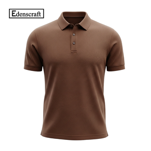 Polo de luxe pour hommes, adolescents et enfants, en coton piqué écologique corail, OEM, manches courtes, uni, coupe classique, personnalisable - Product Image 3
